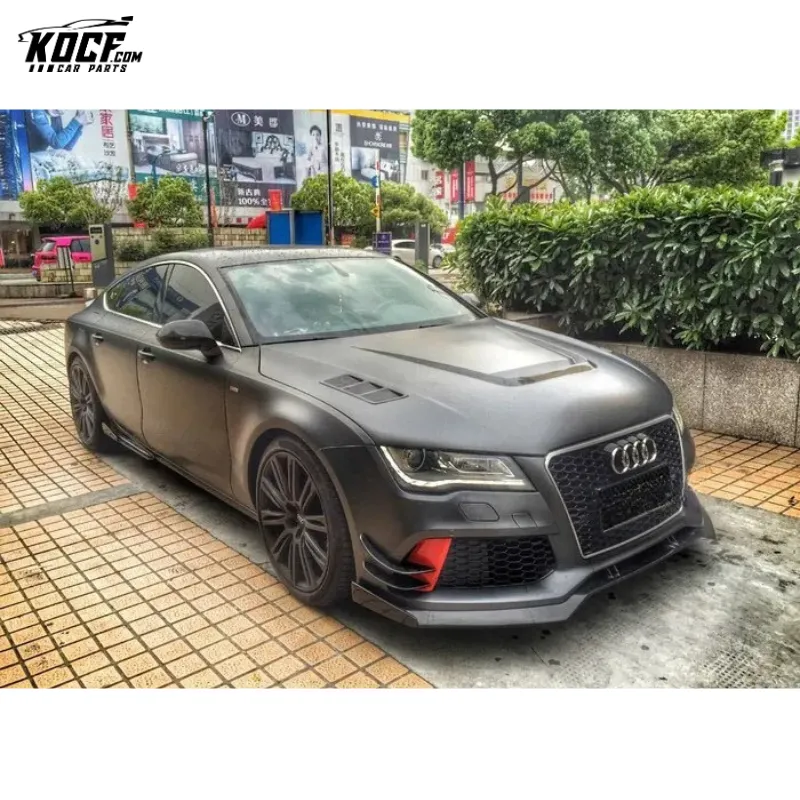 2012-2015 AB-T style Carbon Fiber Body kit Front Lip Canards Side Skirts Spoiler For Audi RS7