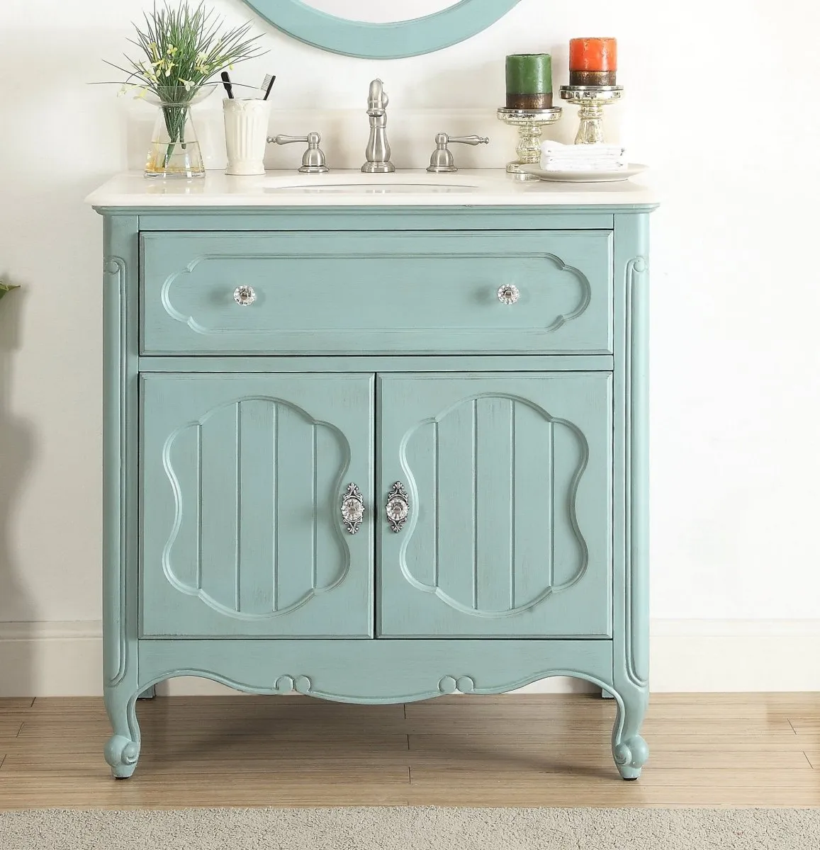 34 Inch Light Blue Charming Cottage Chic Knoxville Vanity