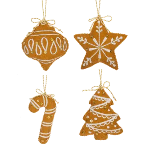 4"H Stitched Gingerbread Cookie Ornament (sold individually)