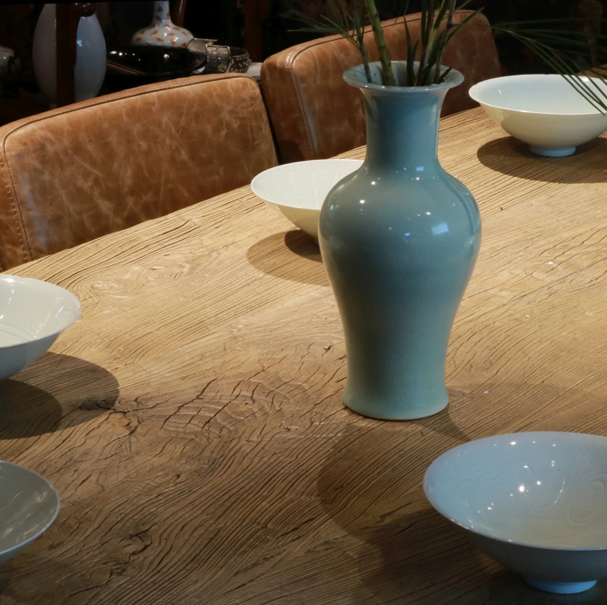 8 - 10 Seater Dining Table Made From Old Elm Door