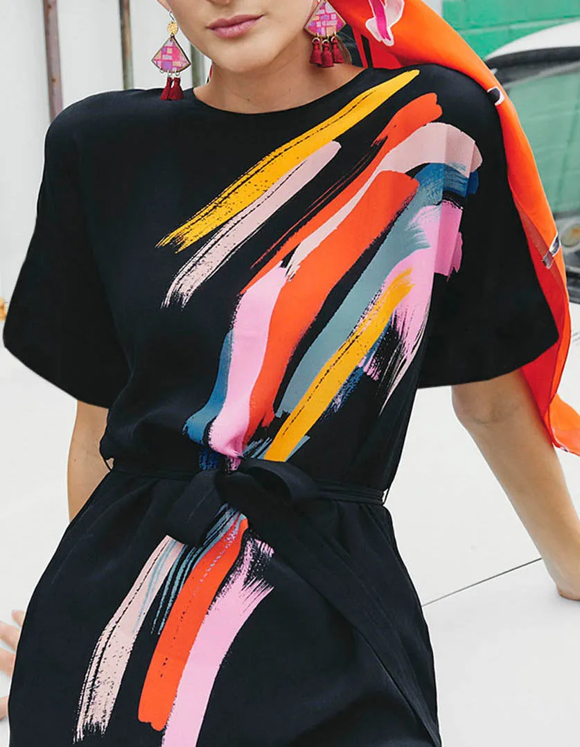 Annie Dress Electric Heart in Silk