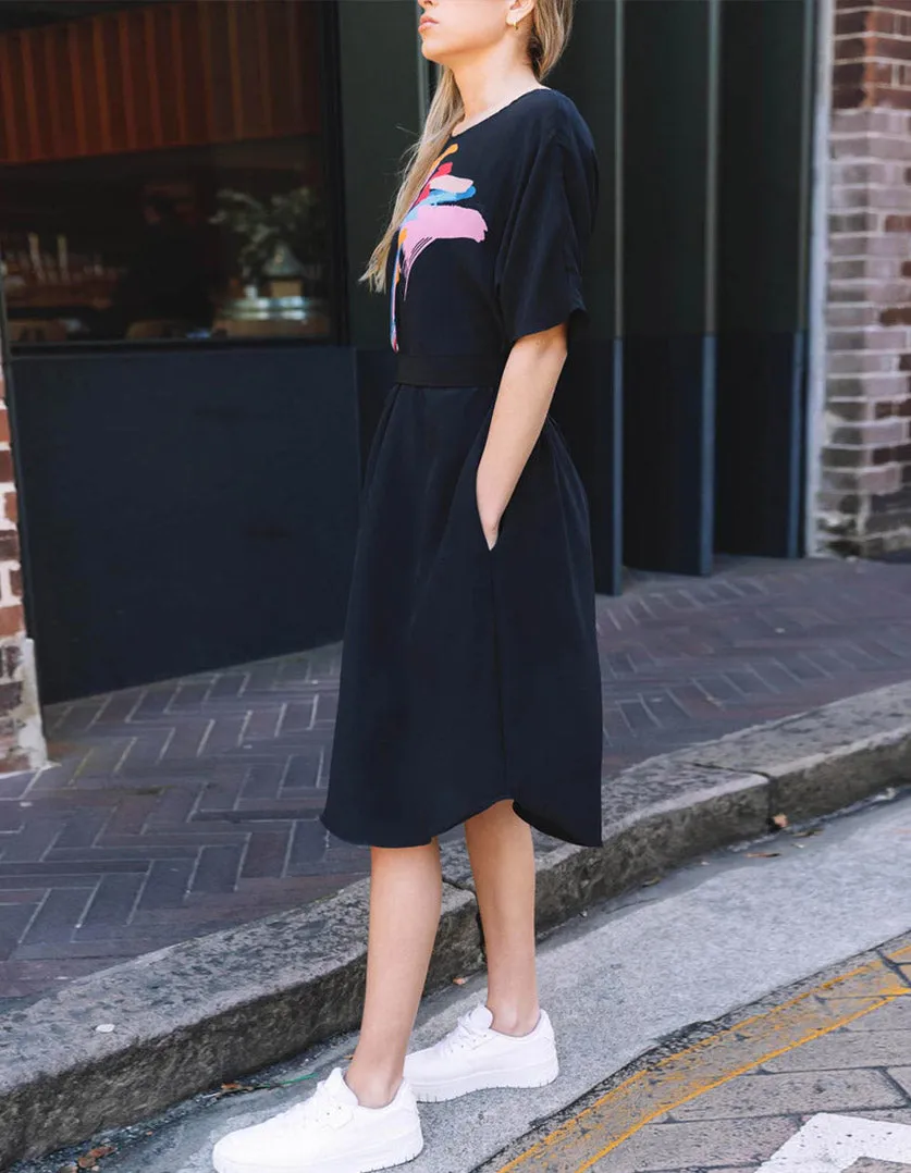 Annie Dress Electric Heart in Silk