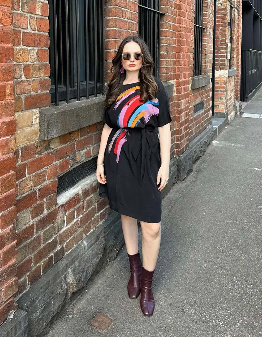 Annie Dress Electric Heart in Silk