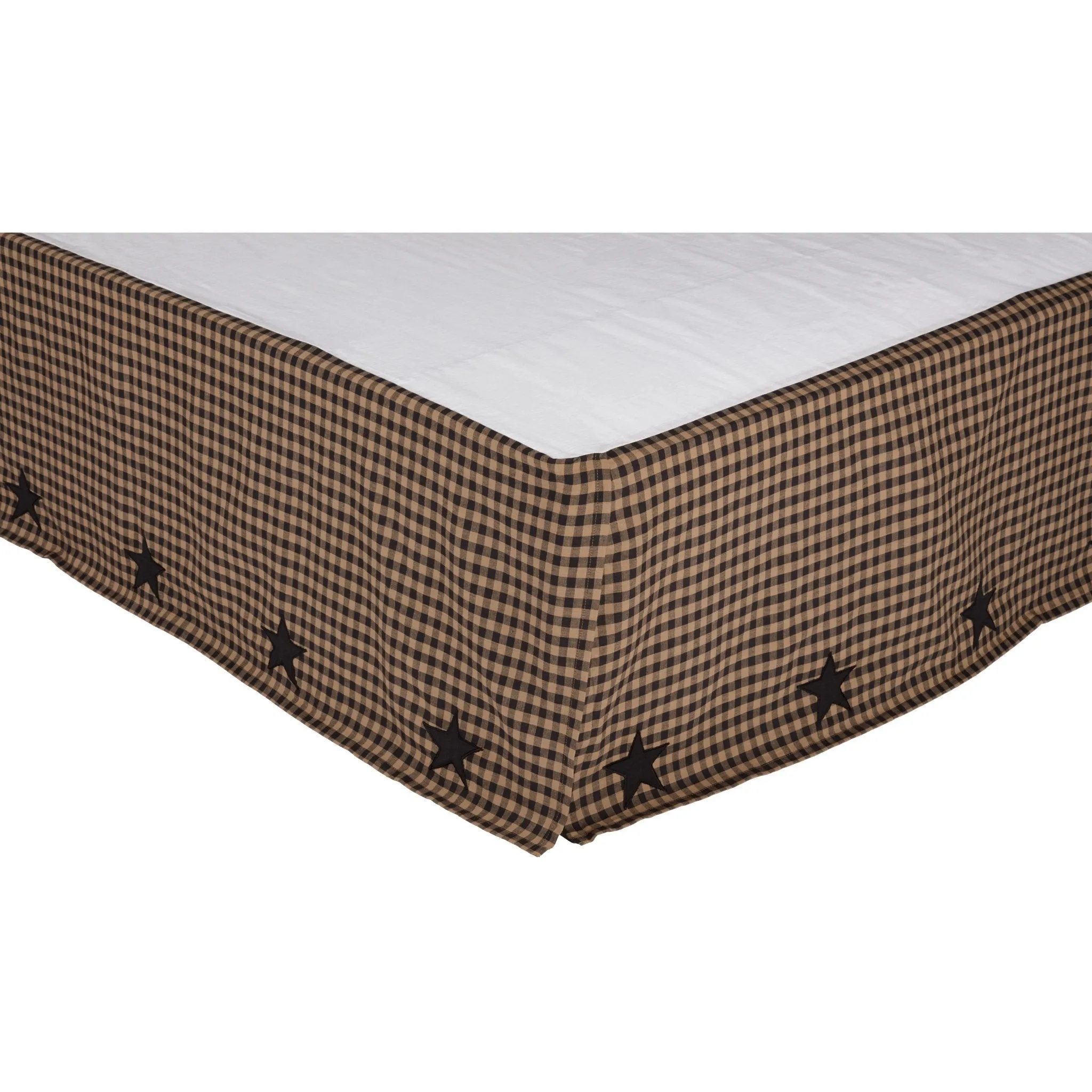 Black Check Star Bed Skirt