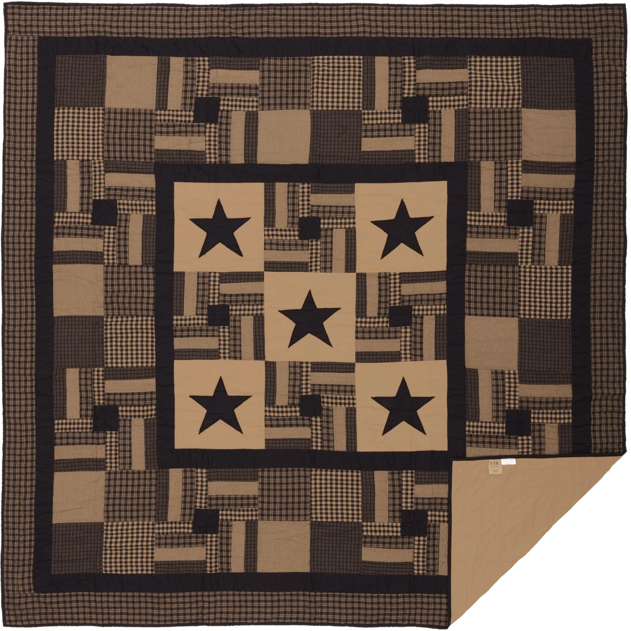 Black Check Star Quilt