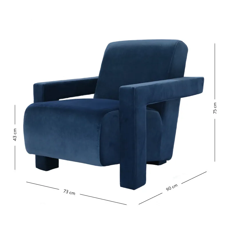 Blaise Armchair - Velvet Peacock Blue