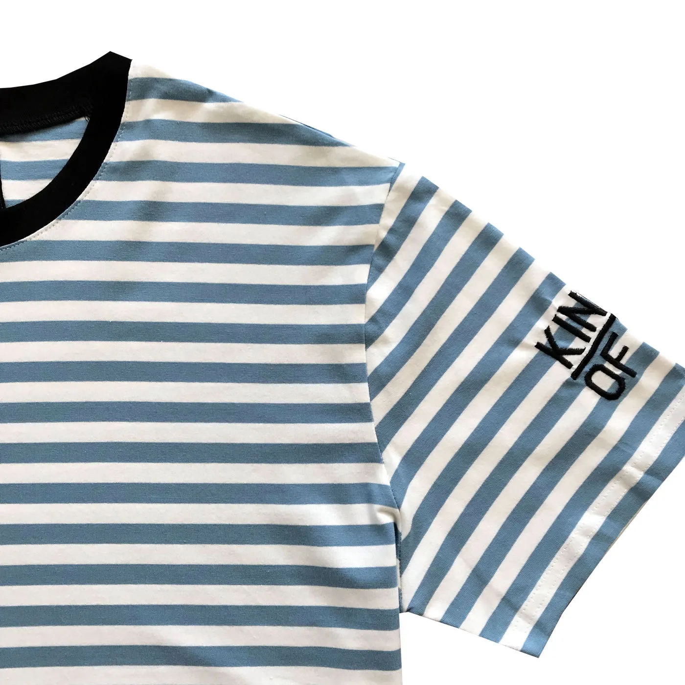 Blue And White Striped Mens T-Shirt