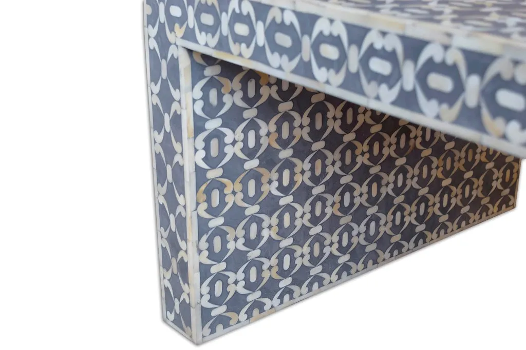 Bone Inlay Quote Center Table Grey