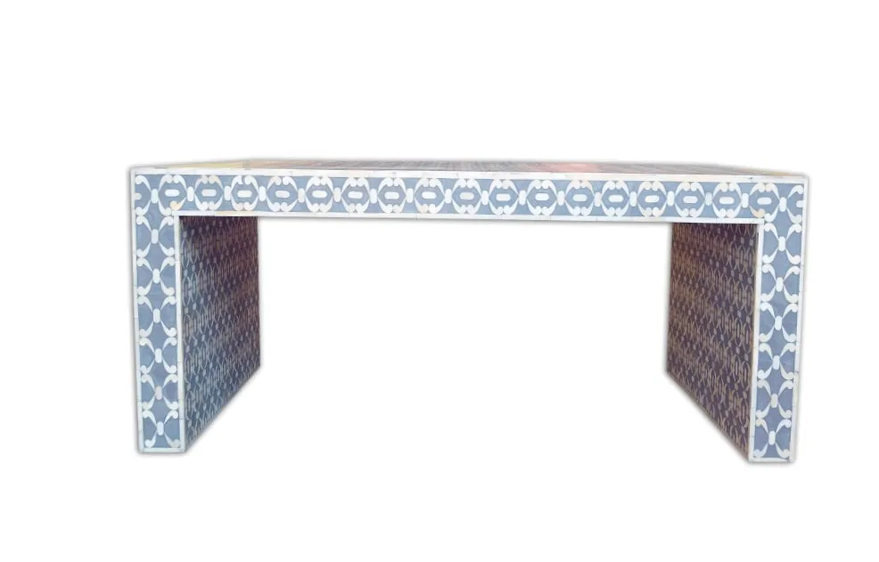 Bone Inlay Quote Center Table Grey