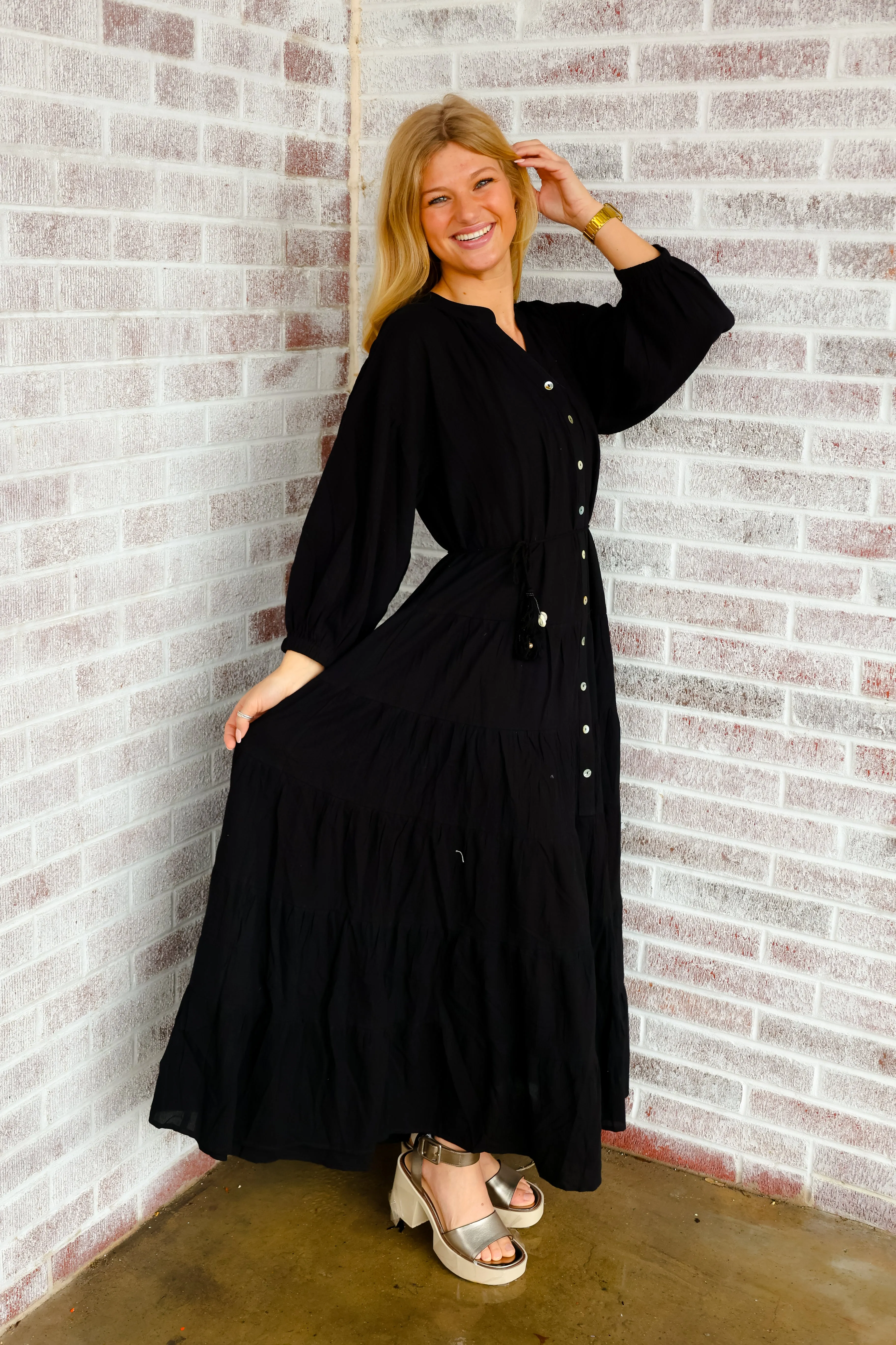 Can't Knock Me Down Button Down Maxi Dress