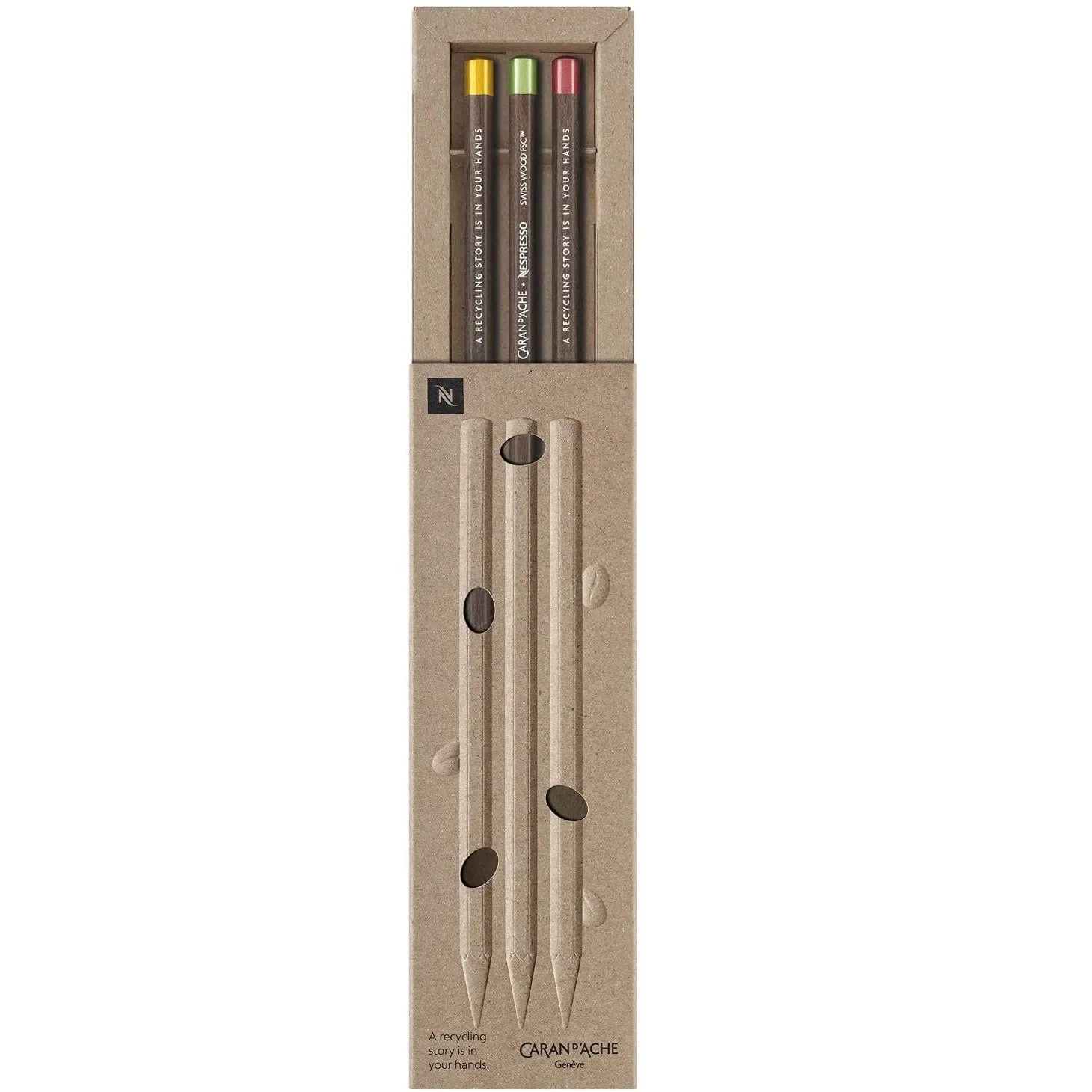 Caran d'Ache Nespresso Swiss Wood 3 Graphite Pencils
