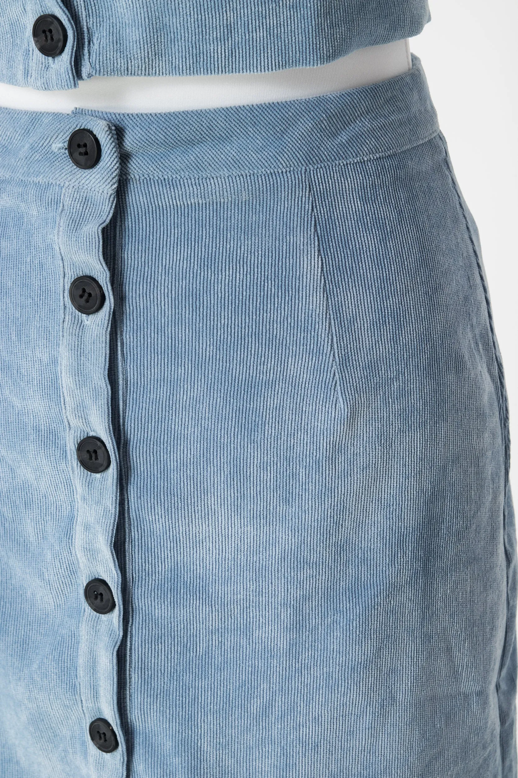 Daisy Street Button Up Mini Skirt in Cord