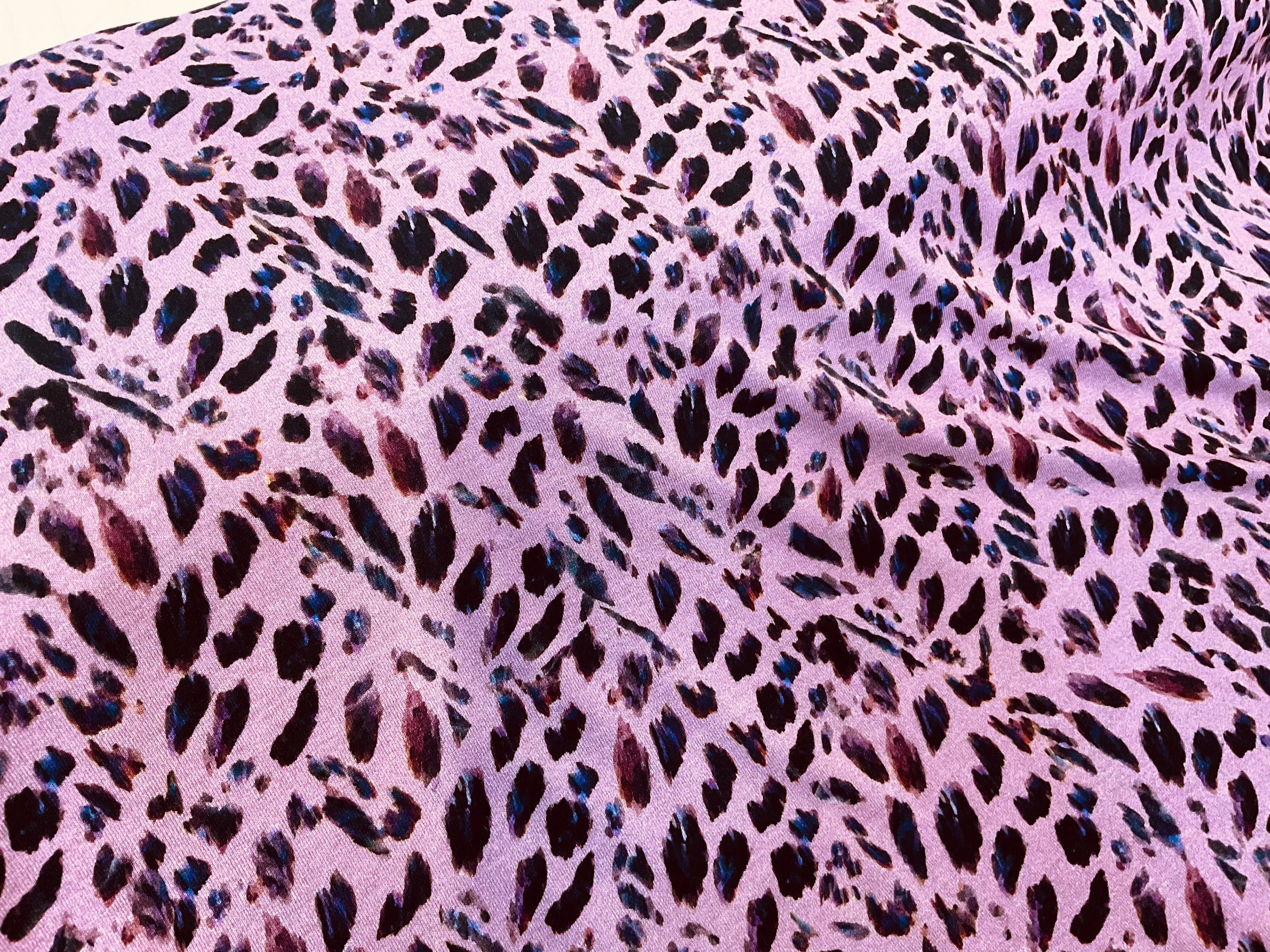 Feather Art on Dusty Pink Viscose Jersey