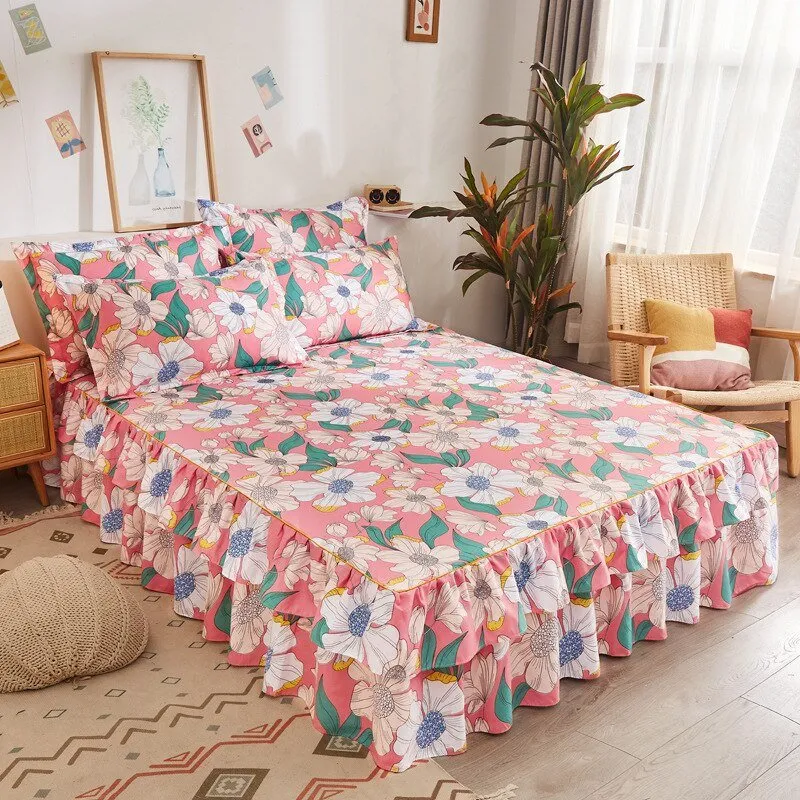 Four Seasons Dustproof Bed Decorations for Queen/King Size