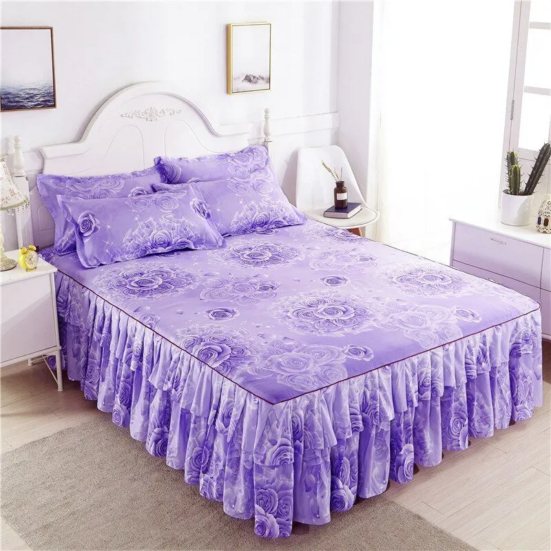 Four Seasons Dustproof Bed Decorations for Queen/King Size
