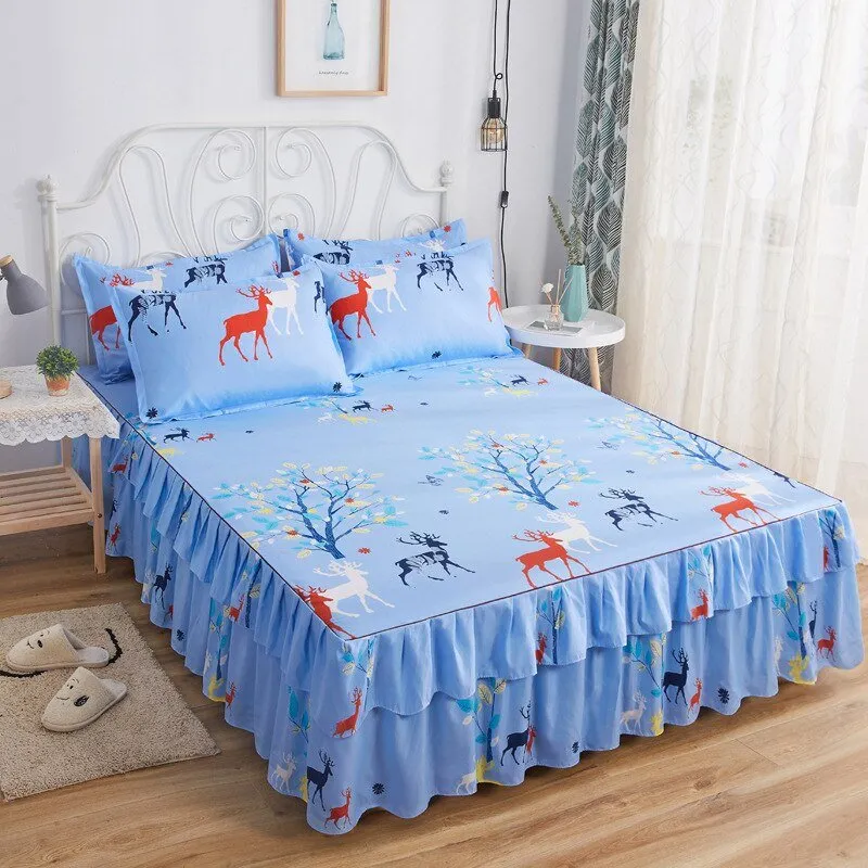 Four Seasons Dustproof Bed Decorations for Queen/King Size