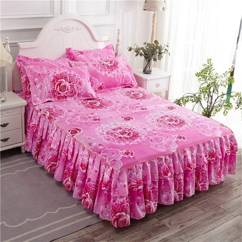 Four Seasons Dustproof Bed Decorations for Queen/King Size