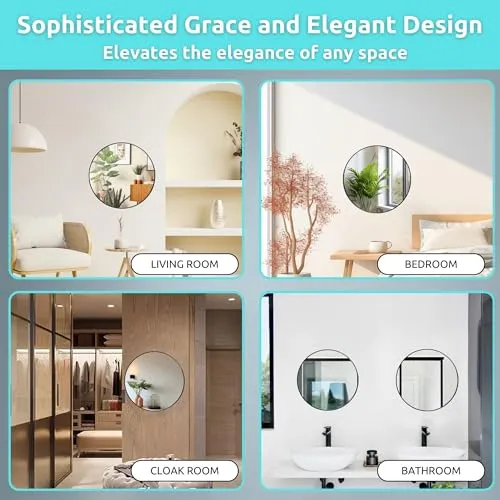 Fuao Premium HD Mirror for Walls - Bathroom, Living Room, Foyer | Mirror with 100% Silver Coating and 3D Beveled, Anodized Aluminium Frame | Corrosion and Tarnish Free