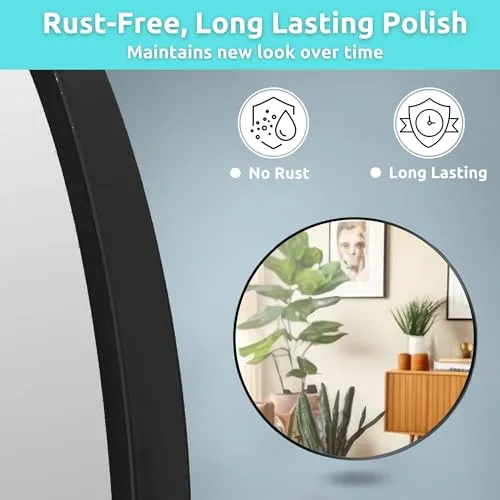 Fuao Premium HD Mirror for Walls - Bathroom, Living Room, Foyer | Mirror with 100% Silver Coating and 3D Beveled, Anodized Aluminium Frame | Corrosion and Tarnish Free