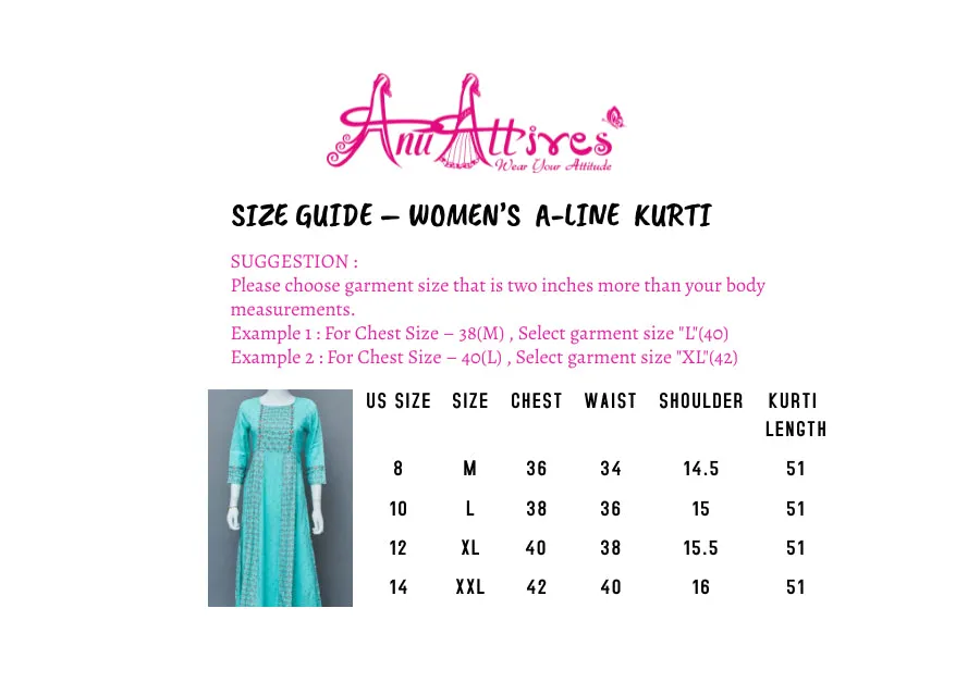 Green A-Line Kurti