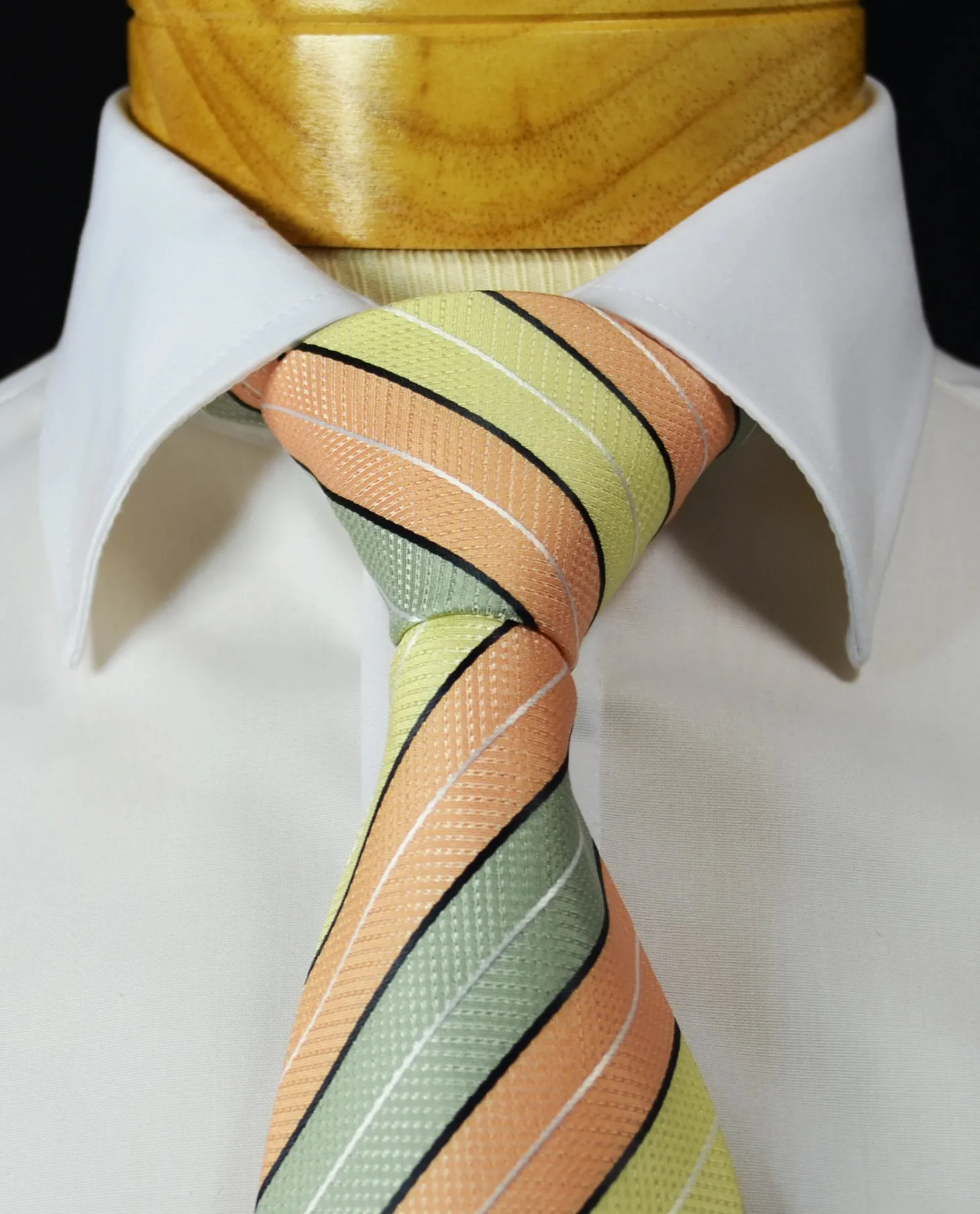 Green, Yellow and Orange Men's Tie and Pocket Square