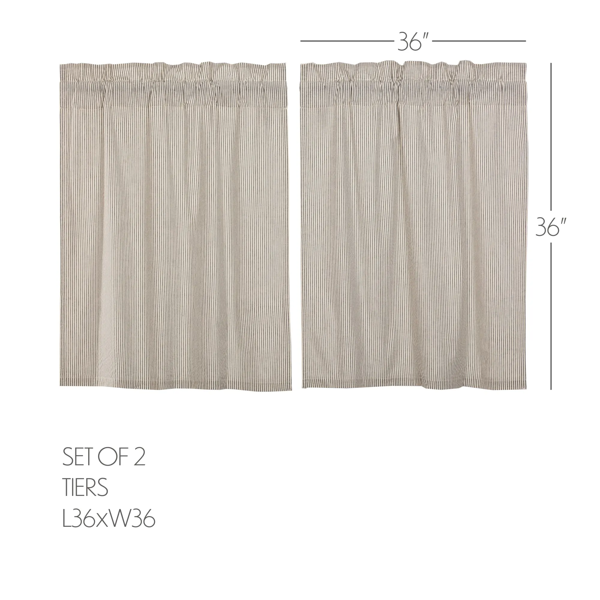 Hatteras Seersucker Blue Ticking Stripe Tier Set of 2