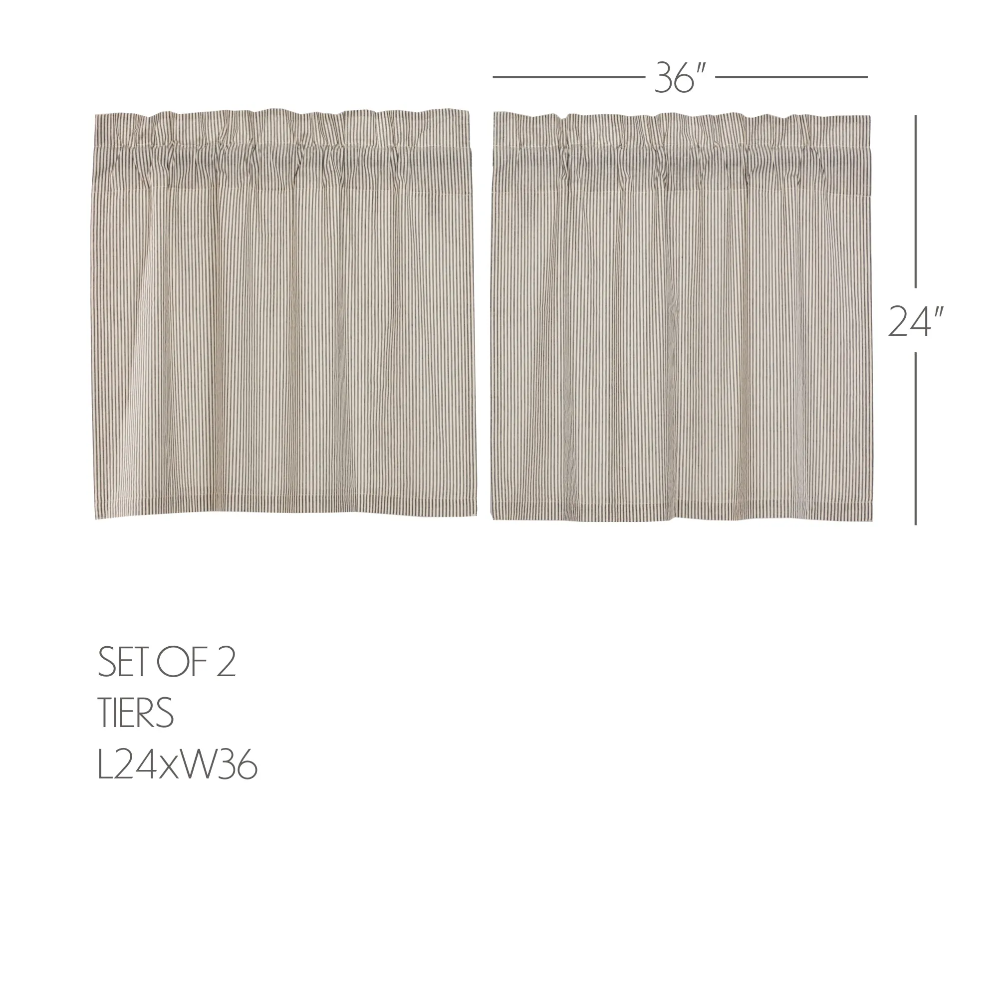 Hatteras Seersucker Blue Ticking Stripe Tier Set of 2