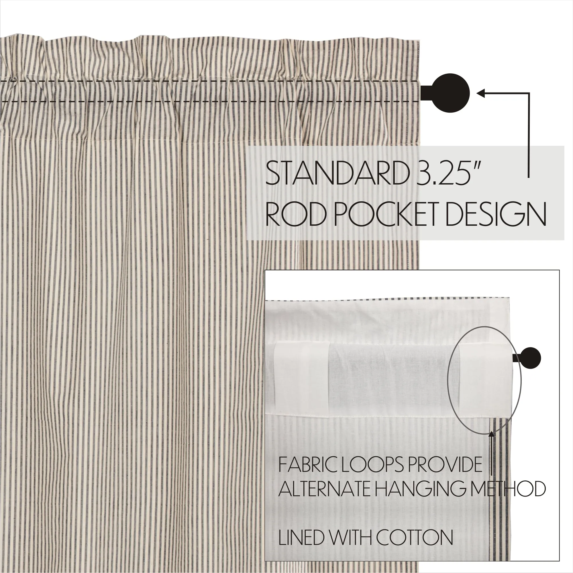 Hatteras Seersucker Blue Ticking Stripe Tier Set of 2