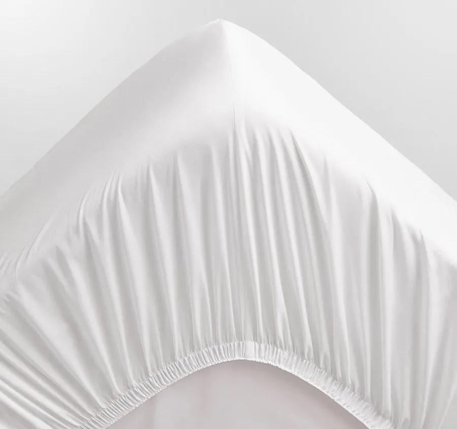 Hotel Luxury 1000THC Cotton Sateen Mega Sheet Set Range Snow