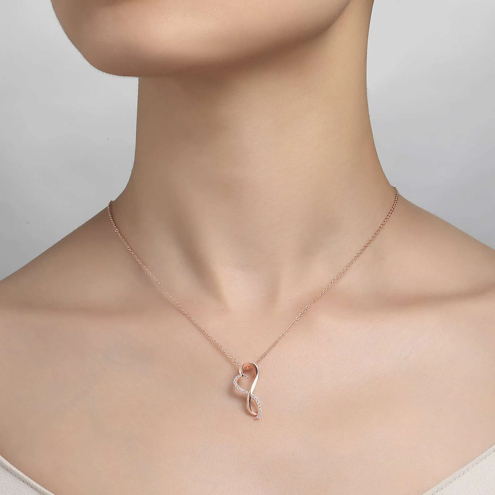 Infinity Heart Pendant Necklace