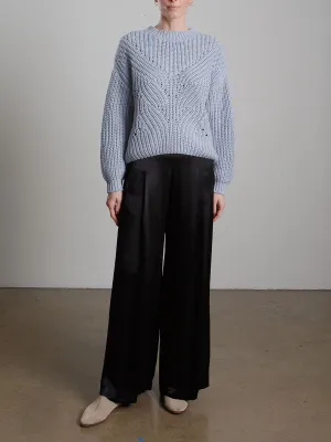 Isla Pant in Vintage Satin - Black