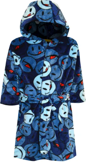 Joe Boxer Loungewear Boys Blue Licky Ultra Soft Plush Hooded Robe