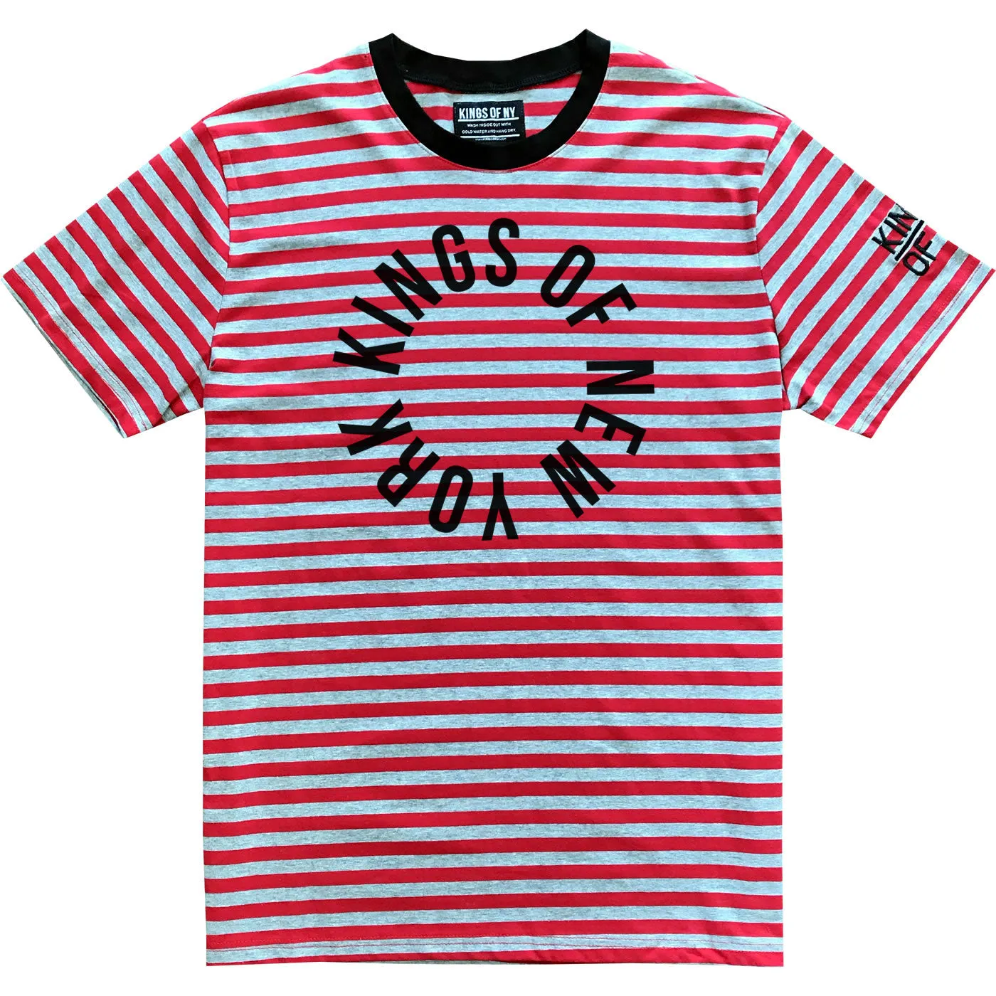 Kings Of NY Circle Logo Striped T-Shirt
