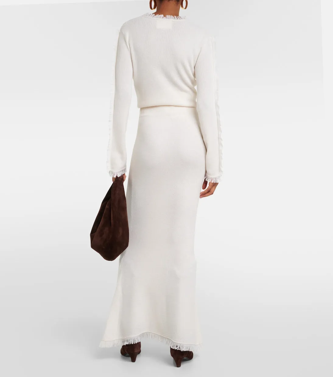 Knit cashmere maxi skirt sofia Lisa Yang, white