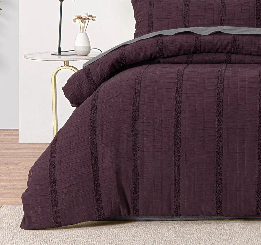 Malua Quilt Cover Set Range Grape