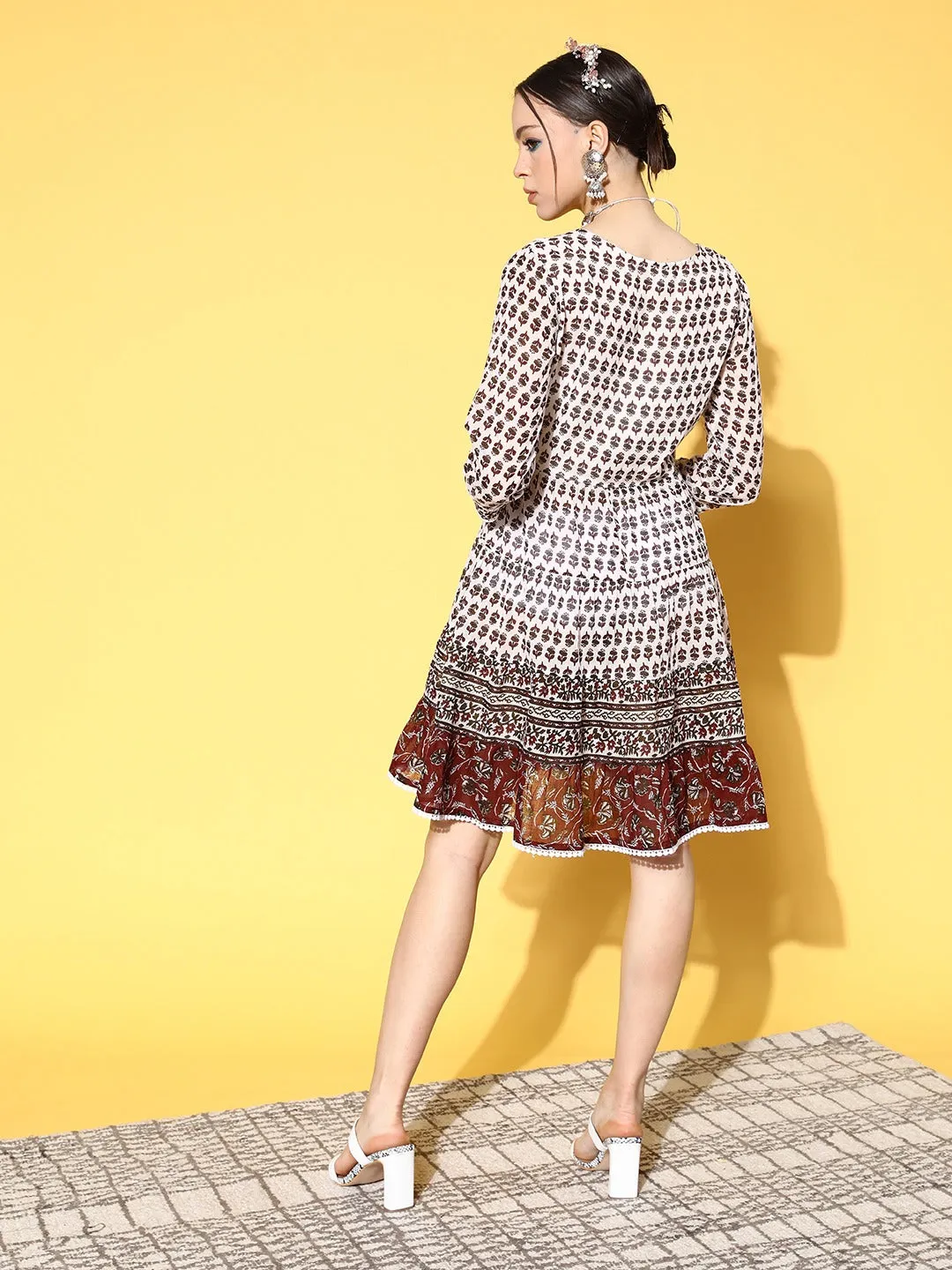 Maroon A-Line Dress