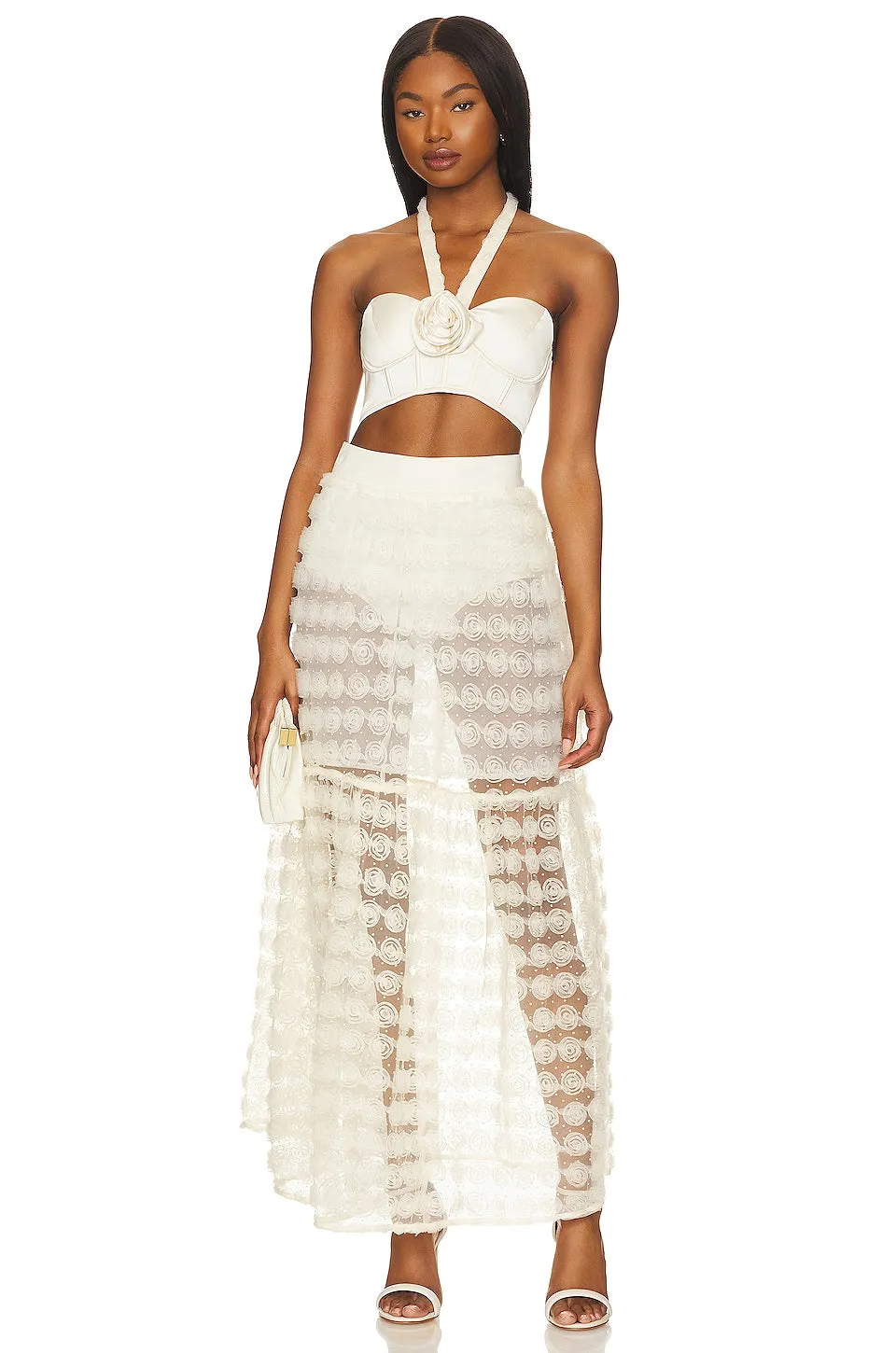 Maxi skirt For Love & Lemons Sienna, white
