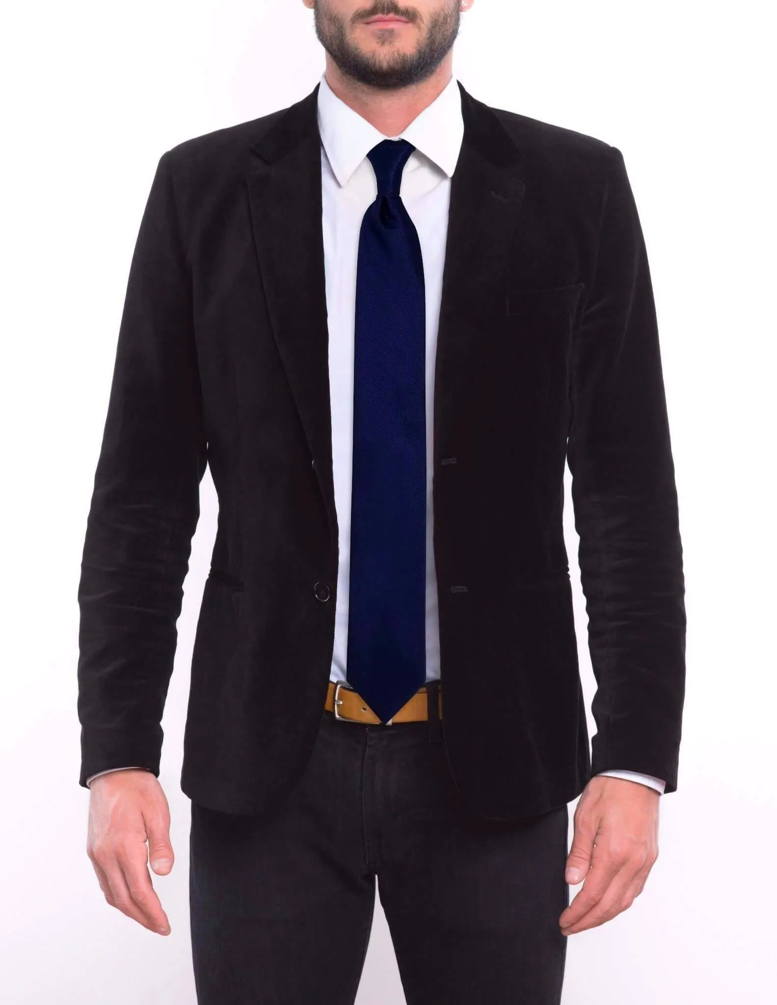 Navy Blue Patterned Traditional Tie