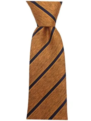 Orange and Navy Blue Striped Men's Tie