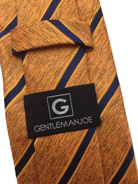 Orange and Navy Blue Striped Men's Tie
