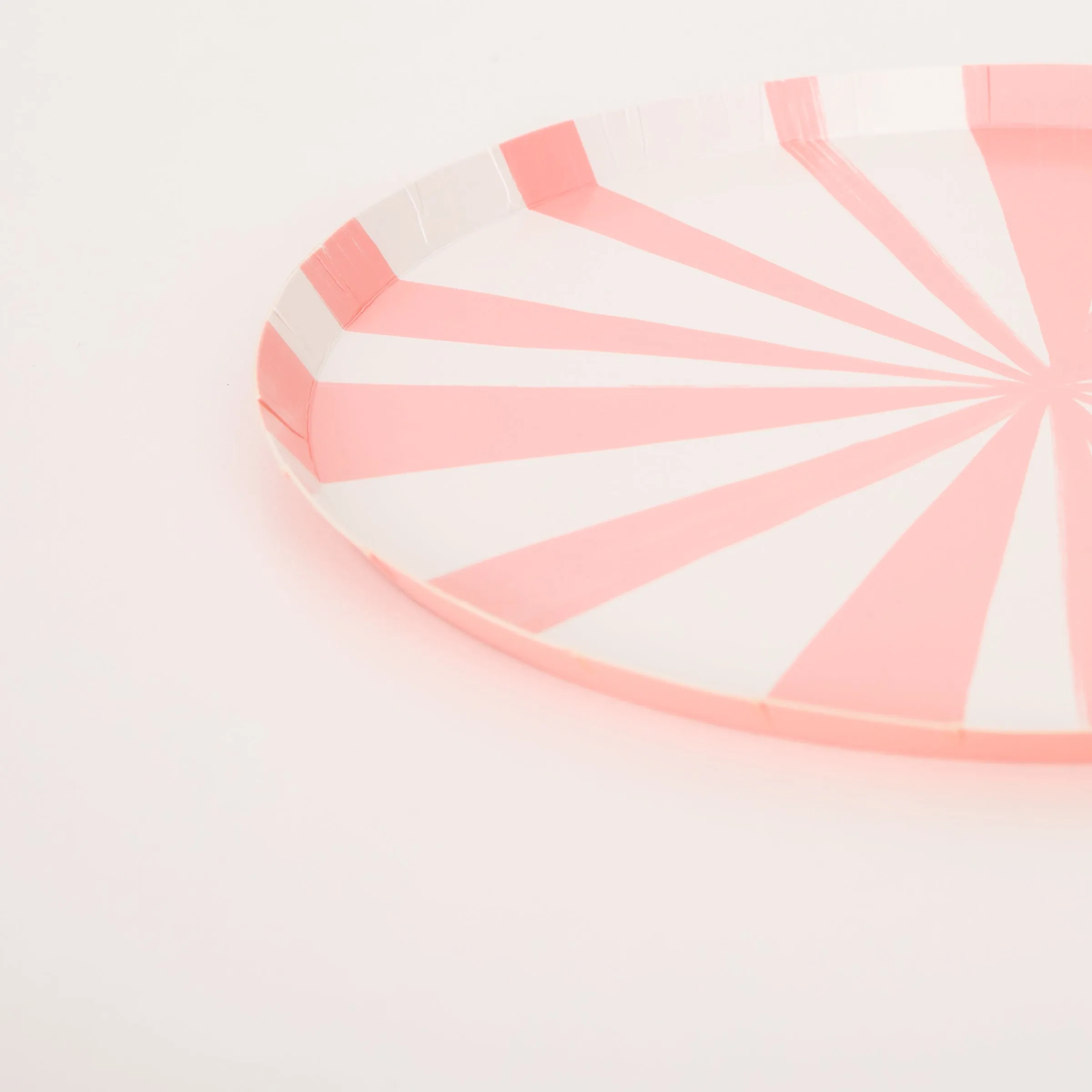 Pink Stripe Dinner Plates (x 8)