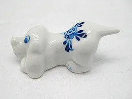 Porcelain  Delft Blue Happy Dog