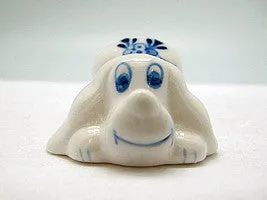 Porcelain  Delft Blue Happy Dog