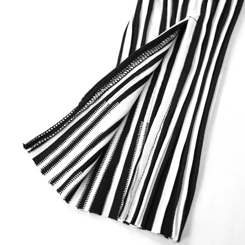Pre Order:  Stripes Shirt Mini Skirt Set