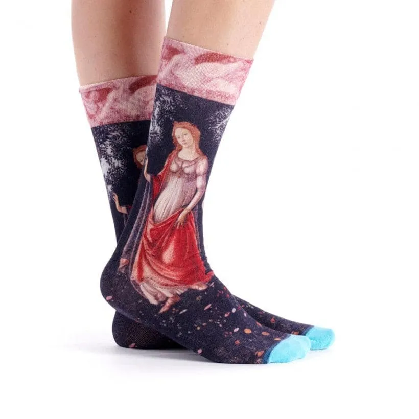Primavera  Printed Crew Socks for Her
