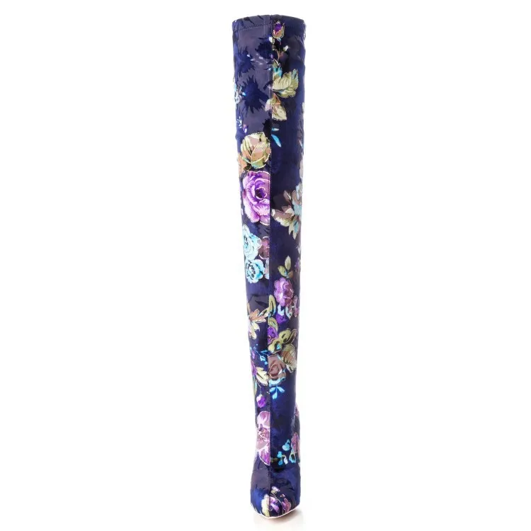 Printed Flower Stiletto Boots/Bootie