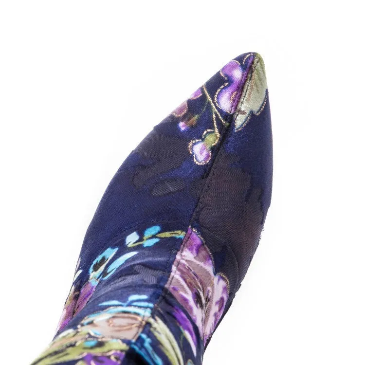 Printed Flower Stiletto Boots/Bootie