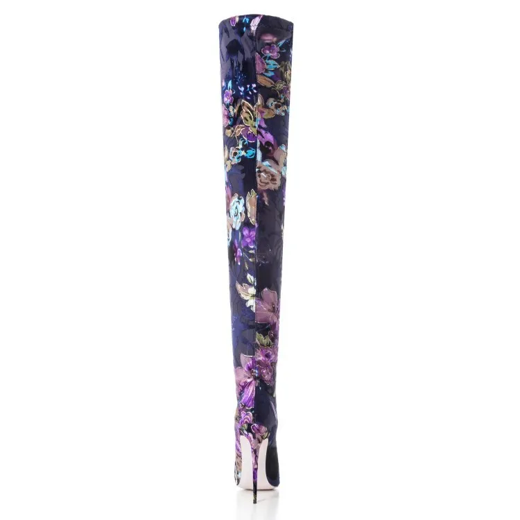 Printed Flower Stiletto Boots/Bootie