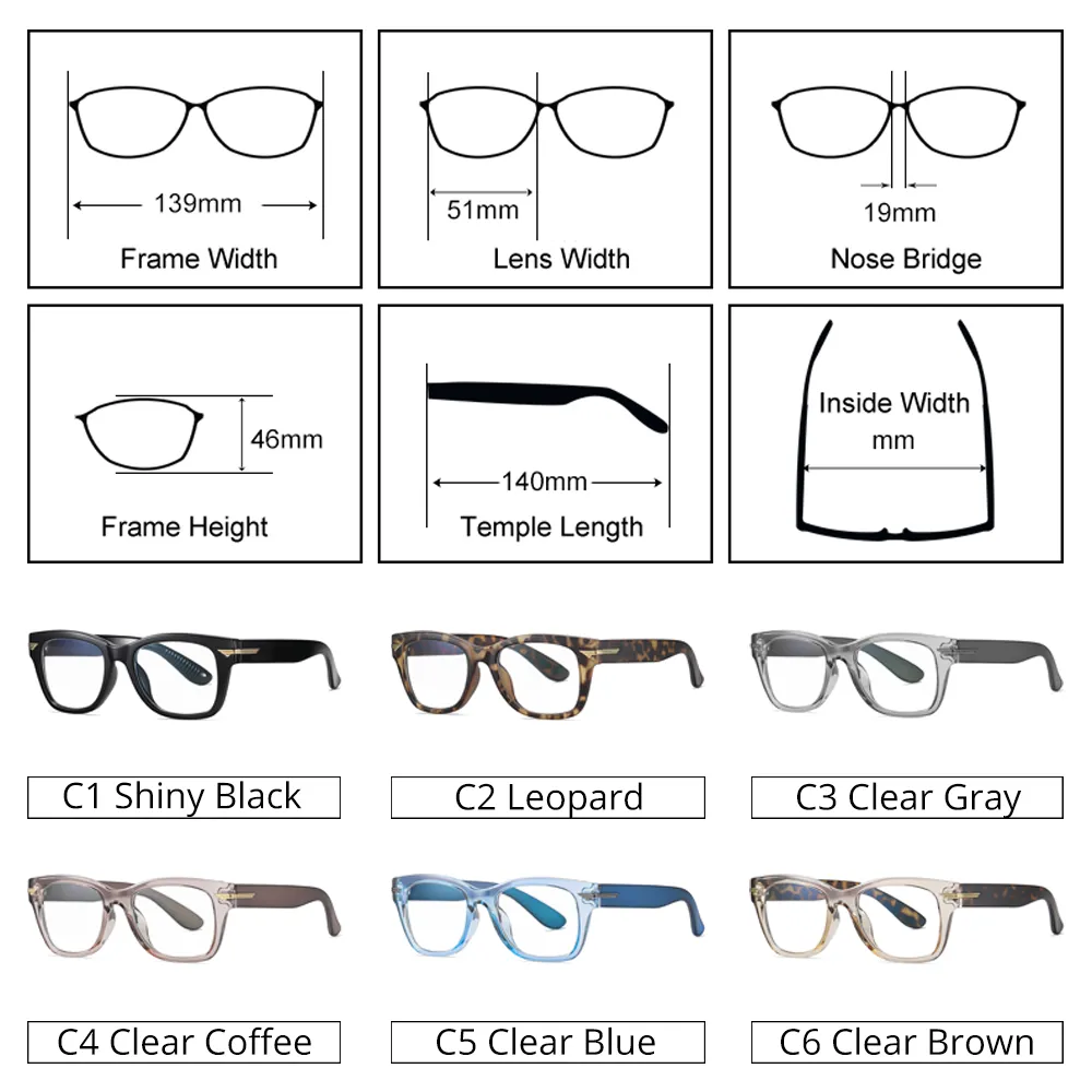 Ralferty Men's Eyeglasses Anti Blue Light D3393