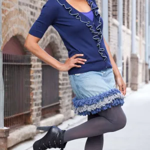 Red Heart Crochet Diva Denim Remix Skirt